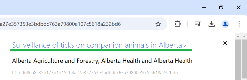 Browsing to dataset