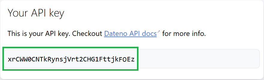 Copying an API key